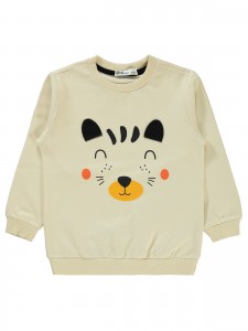 Stone Color Boys-Sweatshirt