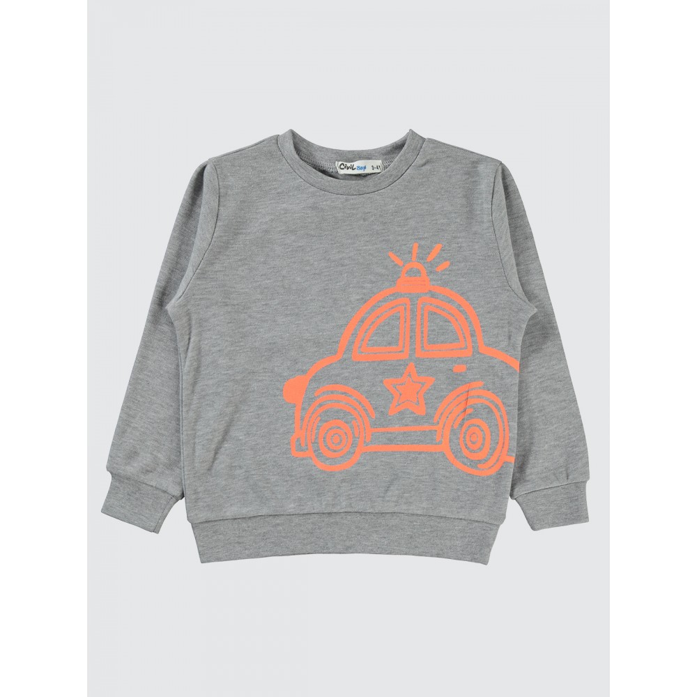 Gray Melange Boys-Sweatshirt Gray Melange Boys-Sweatshirt