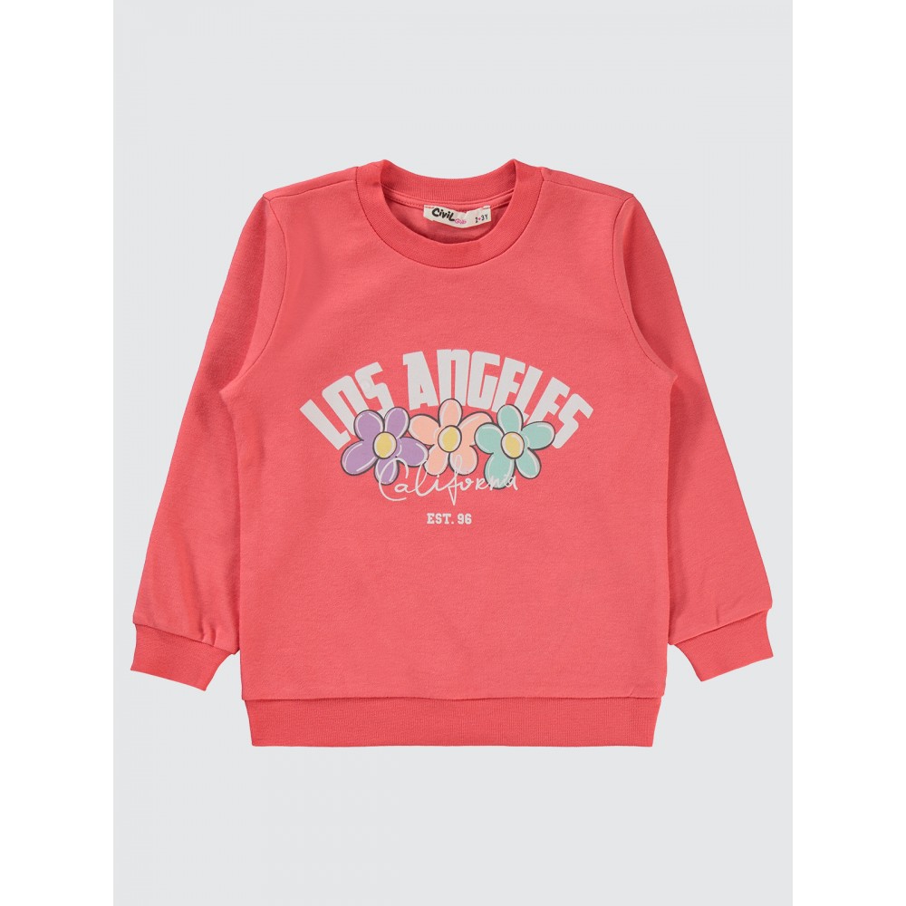 Sunset Coral Girls-Sweatshirt Sunset Coral Girls-Sweatshirt
