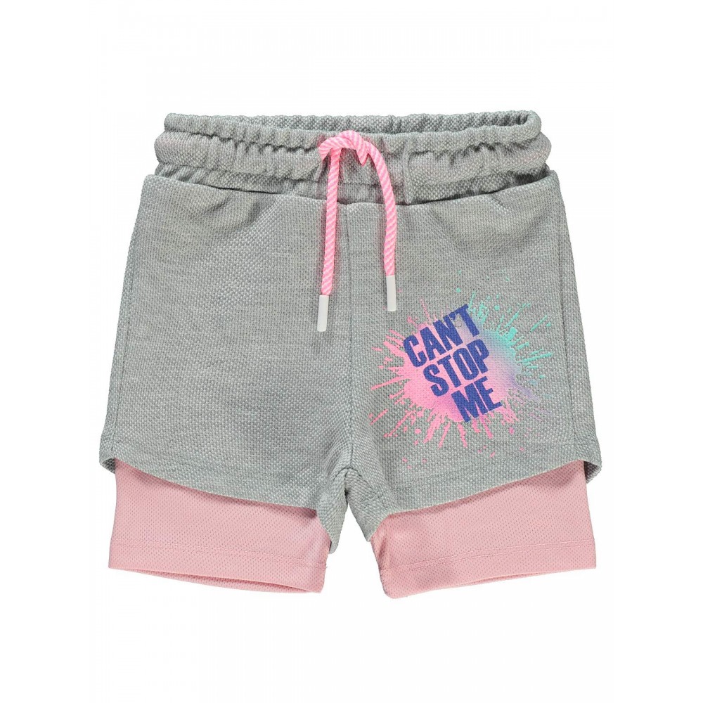 Gray Melange Girls-Shorts Gray Melange Girls-Shorts