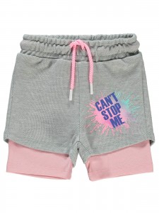 Gray Melange Girls-Shorts