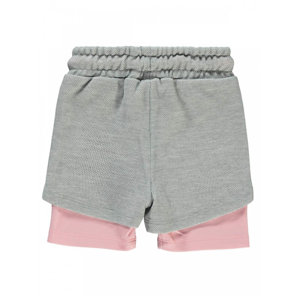 Gray Melange Girls-Shorts Gray Melange Girls-Shorts