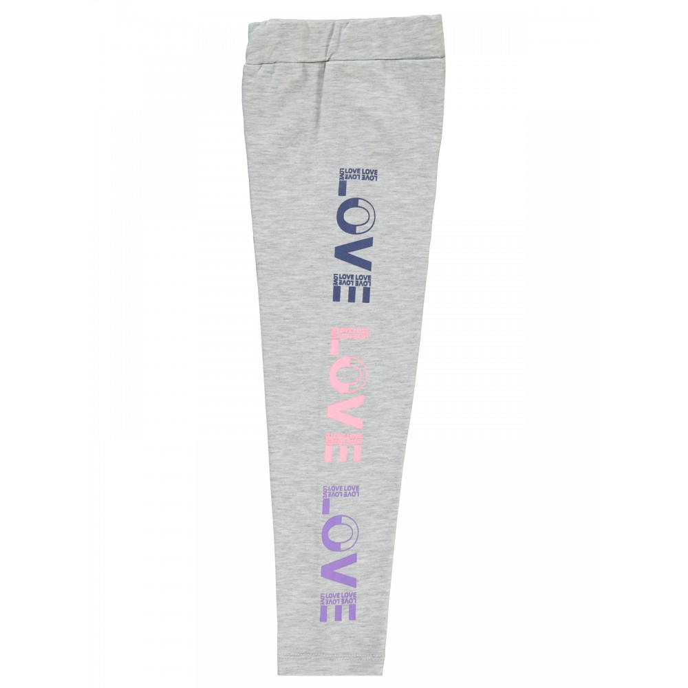 Heather Gray Melange Girls-Leggings Heather Gray Melange Girls-Leggings