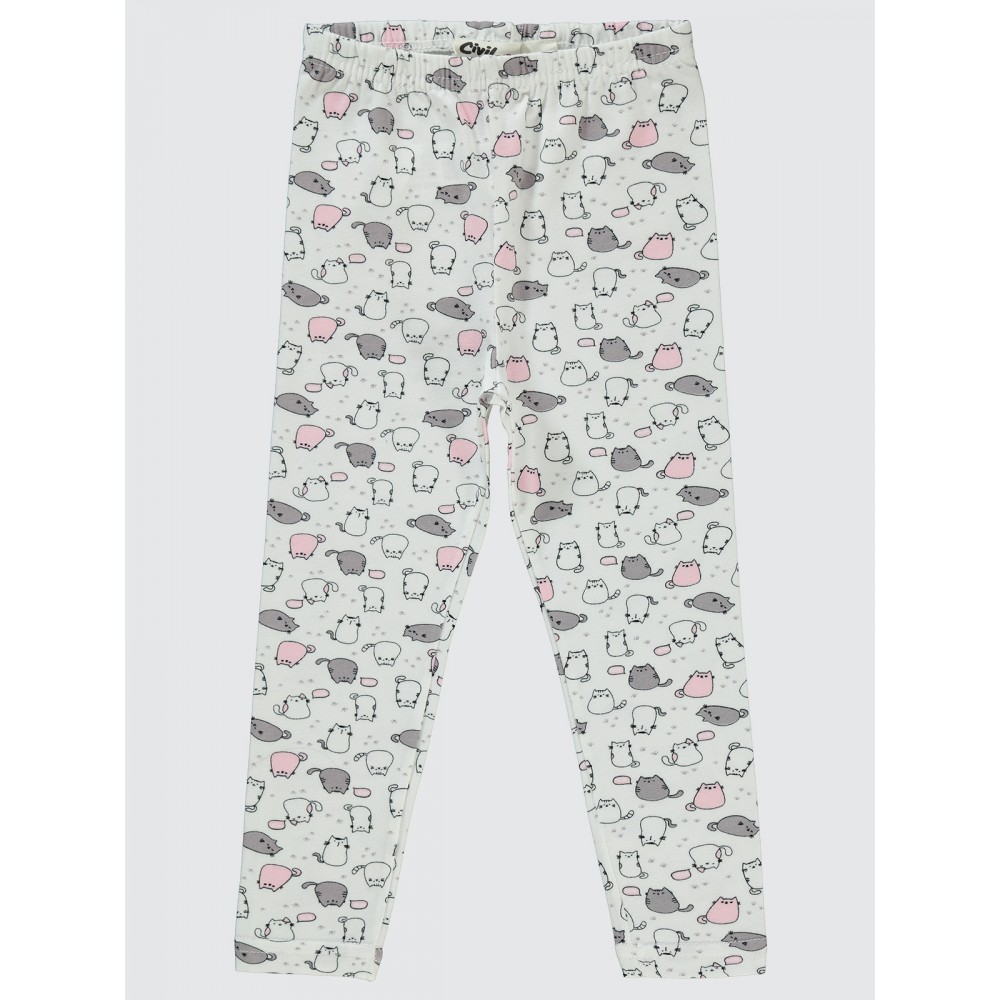 Ecru Girls-Leggings Ecru Girls-Leggings