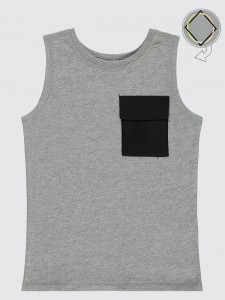 Gray Melange Boys-T-Shirt