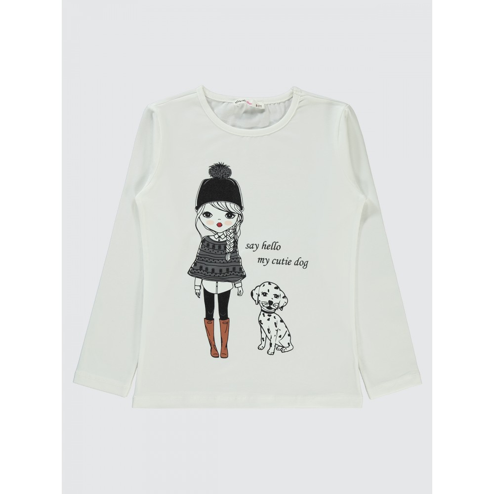 Ecru Girls-Sweatshirt Ecru Girls-Sweatshirt