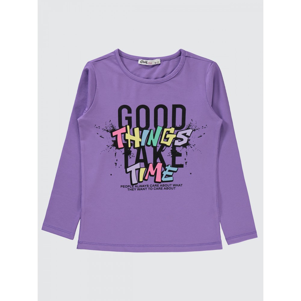 Metal Lavendar Lilac Girls-Sweatshirt Metal Lavendar Lilac Girls-Sweatshirt