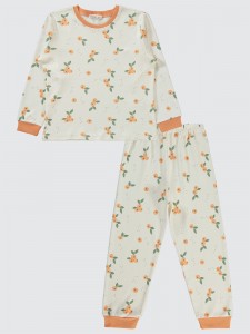 Light Salmon Girls-Pajama Set