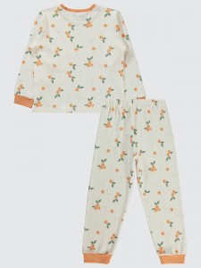 Light Salmon Girls-Pajama Set