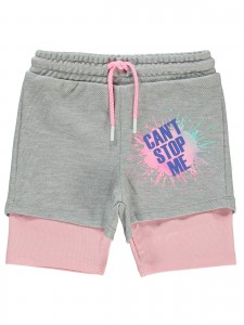 Gray Melange Girls-Shorts
