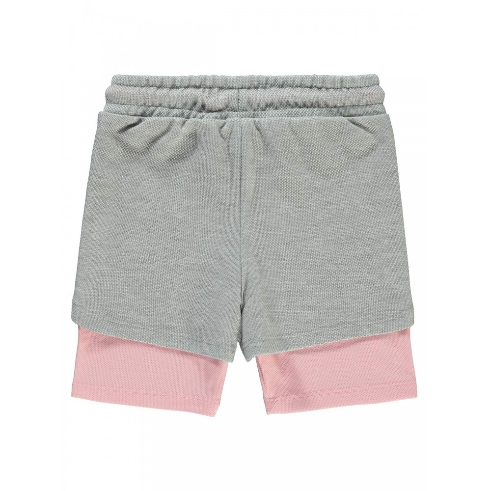 Gray Melange Girls-Shorts Gray Melange Girls-Shorts