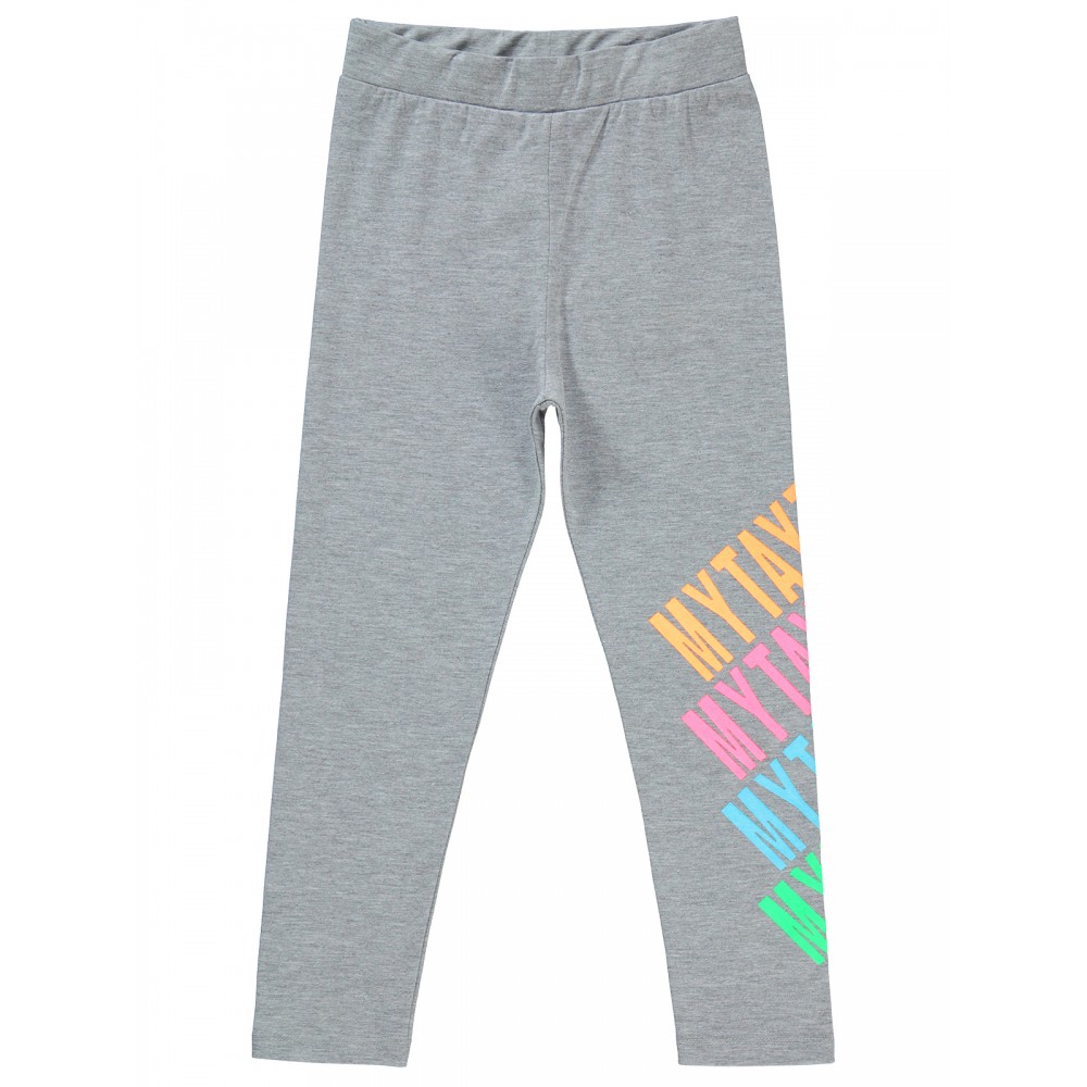 Gray Melange Girls-Leggings Gray Melange Girls-Leggings