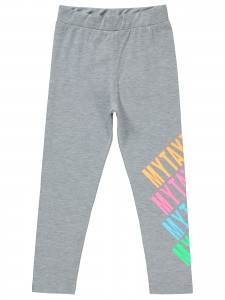 Gray Melange Girls-Leggings