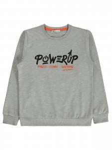Gray Melange Boys-Sweatshirt