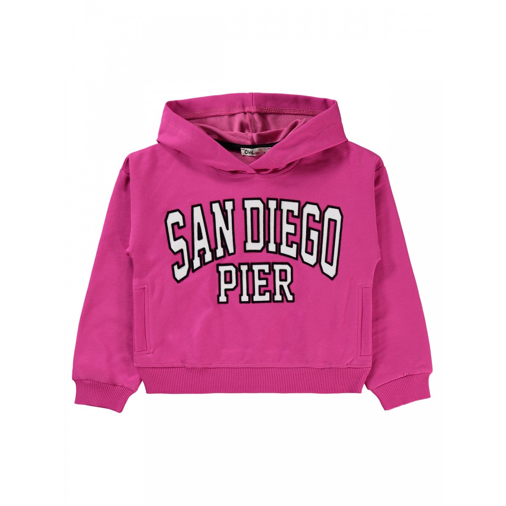 Fuchsia Girls-Sweatshirt Fuchsia Girls-Sweatshirt