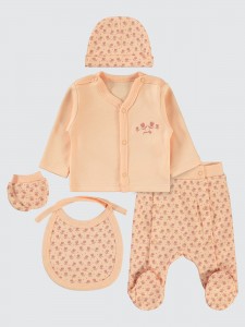 Soft Peach Baby-Bodysuit Sets
