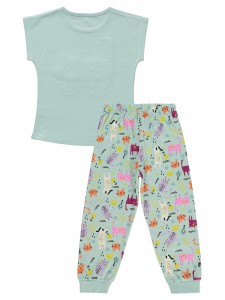 Fresh Mint Girls-Pajama Set