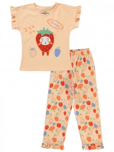 Soft Peach Girls-Pajama Set