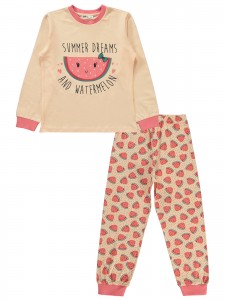Soft Peach Girls-Pajama Set