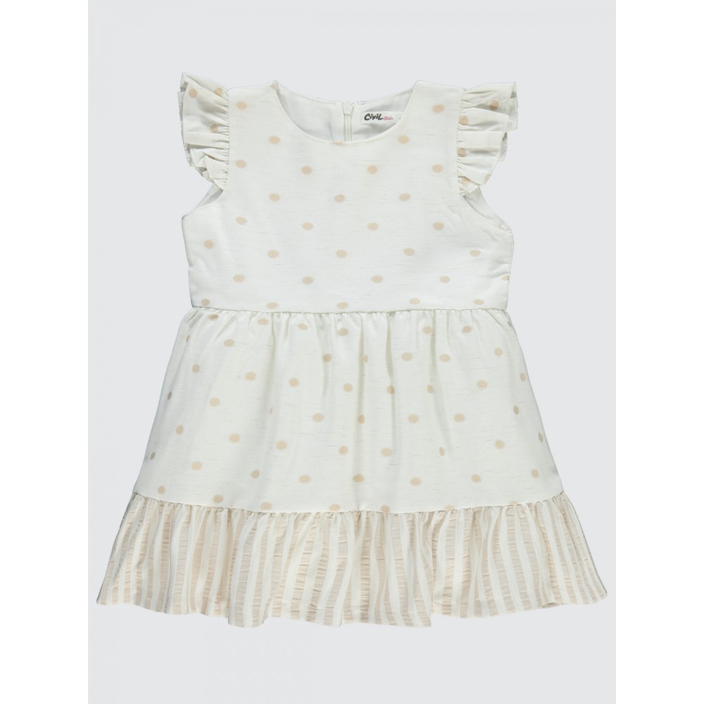 Beige Girls-Dress and Overall Beige Girls-Dress and Overall