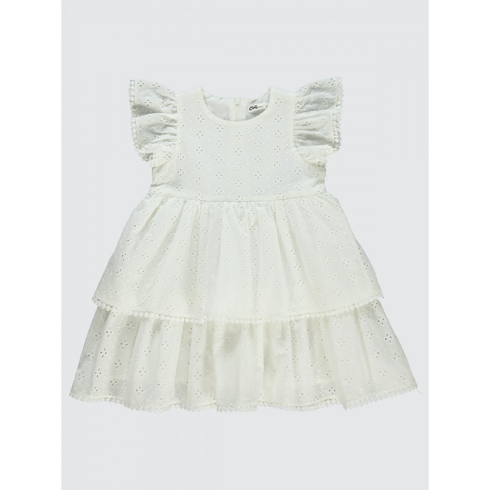 Ecru Girls-Dress and Overall Ecru Girls-Dress and Overall
