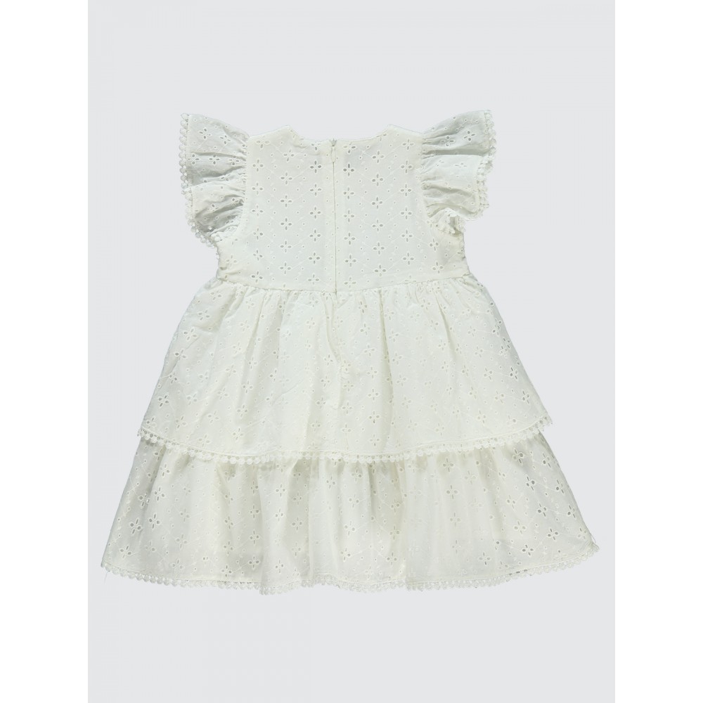 Ecru Girls-Dress and Overall Ecru Girls-Dress and Overall