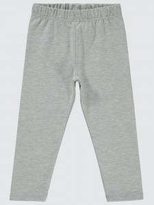 Gray Melange Girls-Leggings