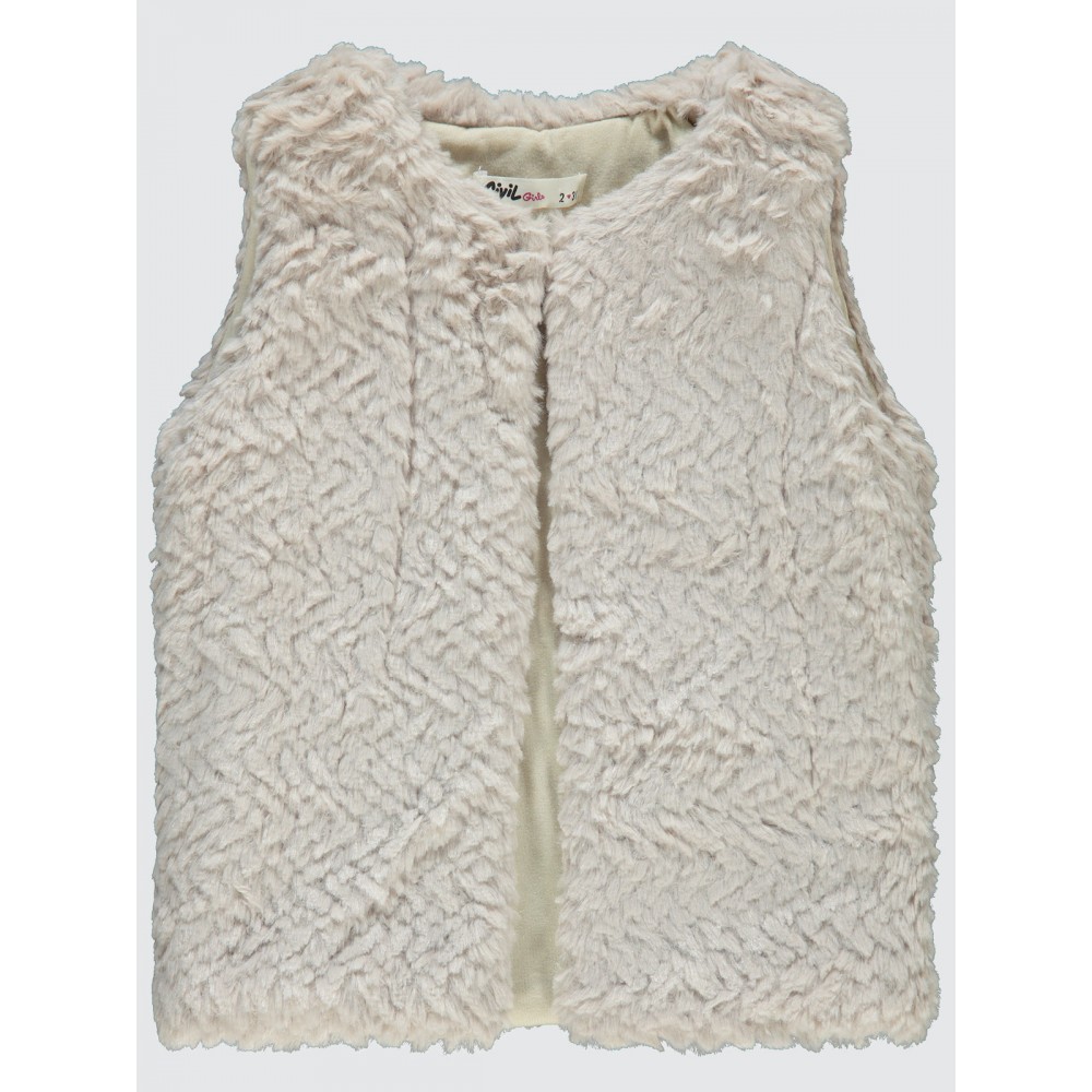 Beige Girls-Vest Beige Girls-Vest