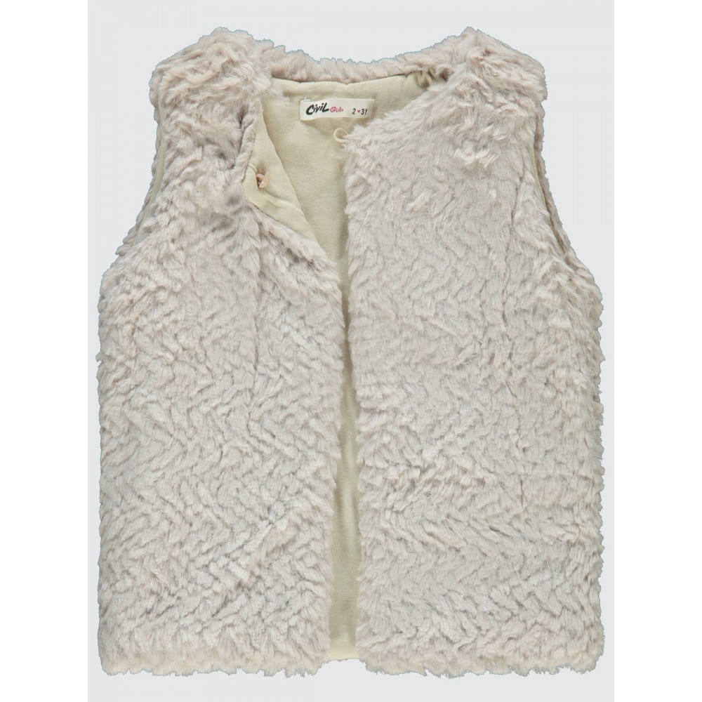 Beige Girls-Vest Beige Girls-Vest