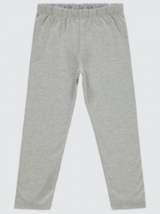 Gray Melange Girls-Leggings