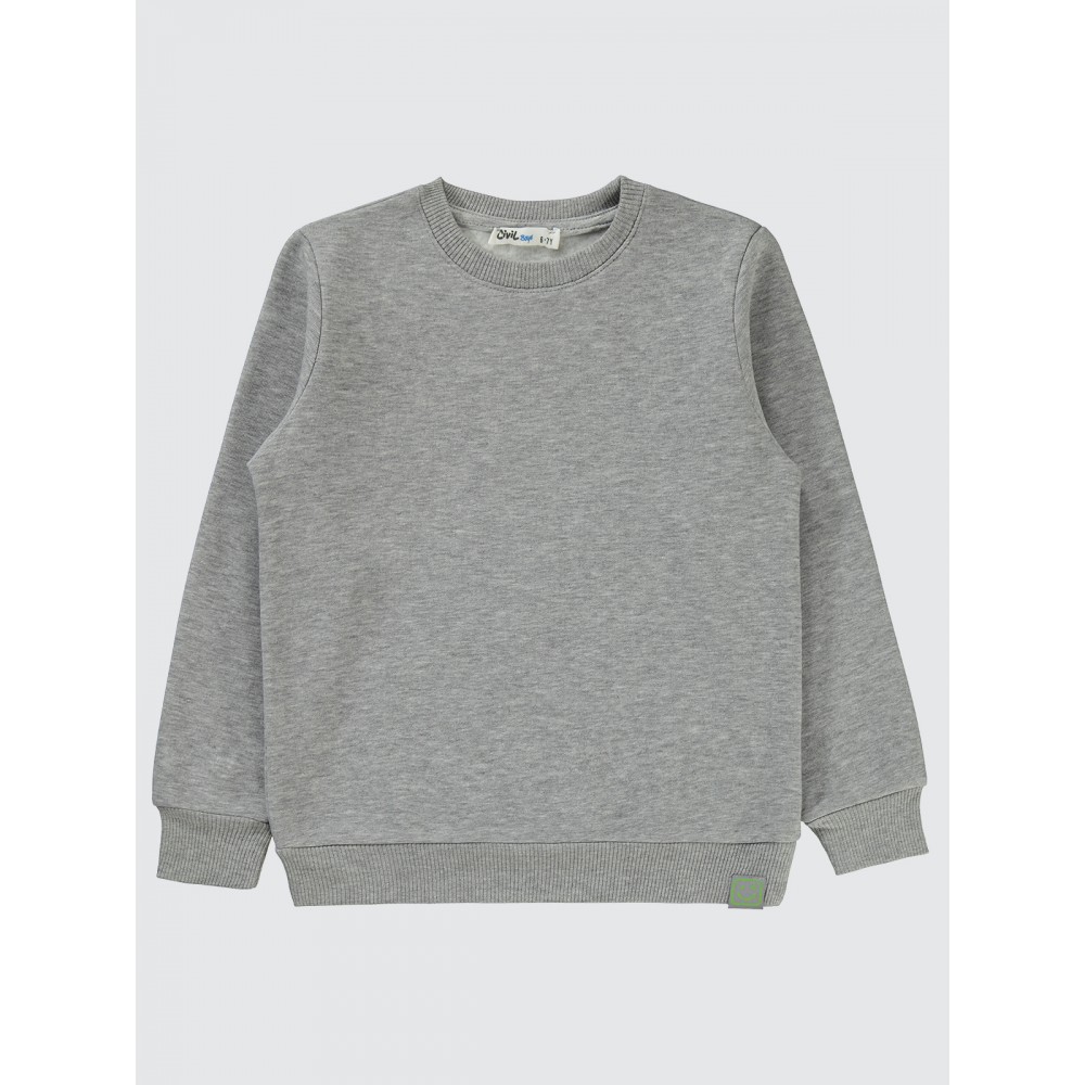 Gray Melange Boys-Sweatshirt Gray Melange Boys-Sweatshirt
