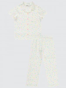Ecru Girls-Pajama Set