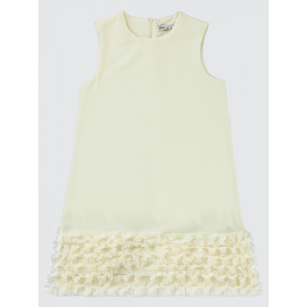 Ecru Girls-Dress and Overall Ecru Girls-Dress and Overall