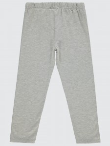 Gray Melange Girls-Leggings