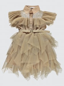 Beige Girls-Dress and Overall