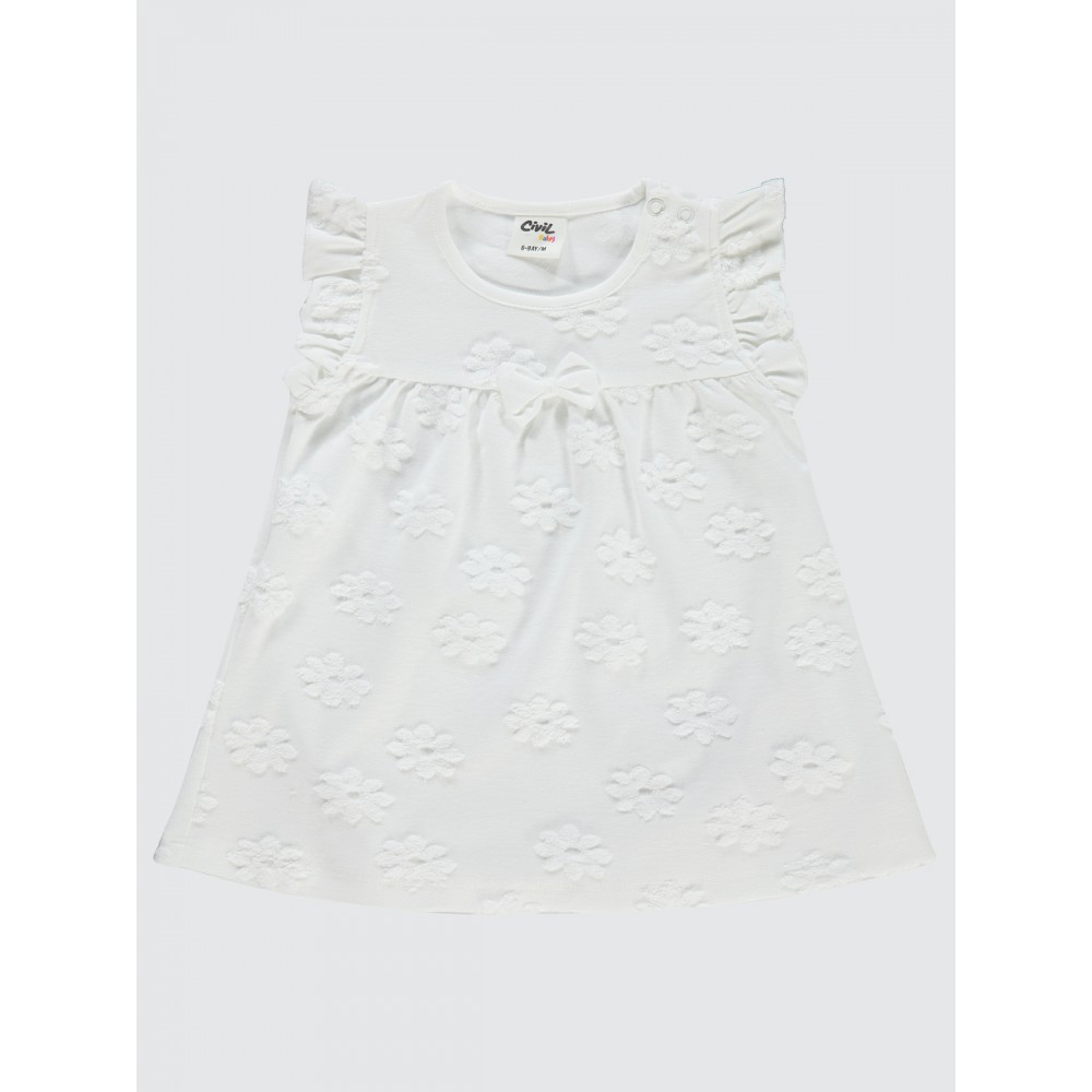 Ecru Baby-Dress and Overall Ecru Baby-Dress and Overall