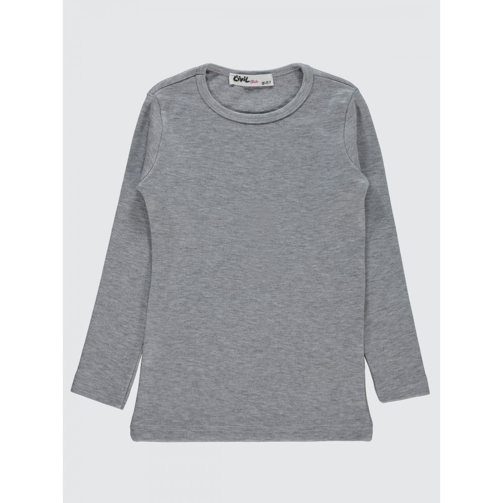 Gray Girls-Sweatshirt Gray Girls-Sweatshirt