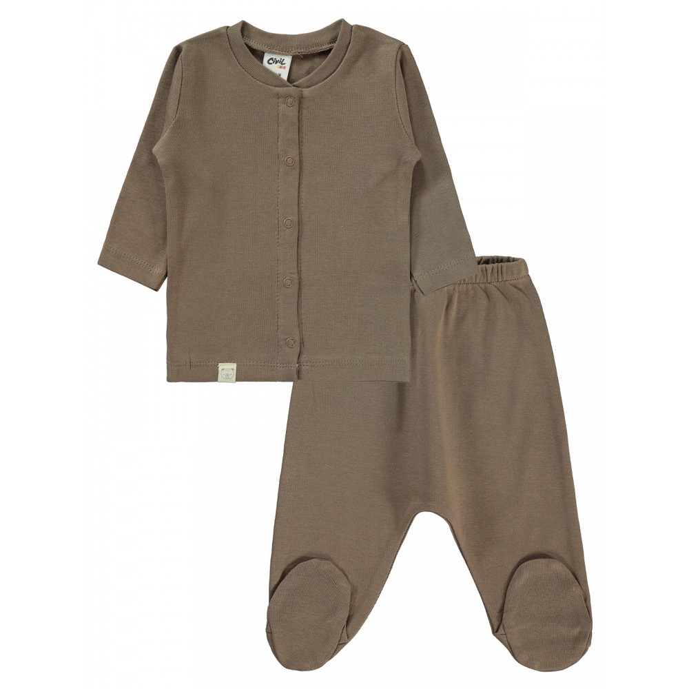 Dark Brown Baby-Pajama Set Dark Brown Baby-Pajama Set