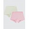 Ecru- Pink Girls-Boxer Shorts