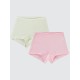 Ecru- Pink Girls-Boxer Shorts Ecru- Pink Girls-Boxer Shorts
