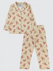 Light Milk Coffee Girls-Pajama Set