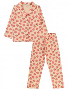 Soft Peach Girls-Pajama Set