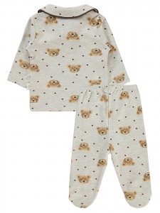 Beige Melange Baby-Pajama Set