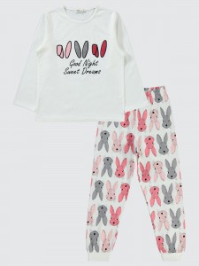 Ecru Girls-Pajama Set