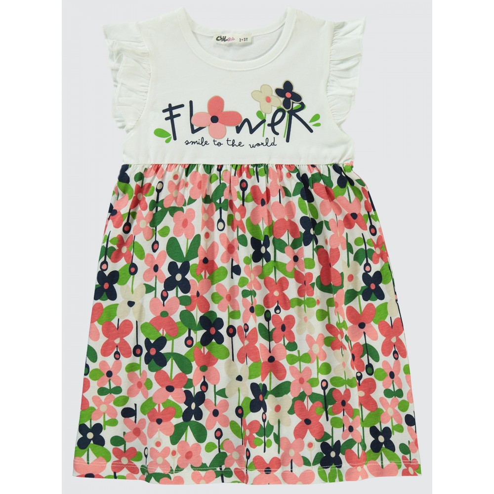 Ecru Girls-Dress and Overall Ecru Girls-Dress and Overall