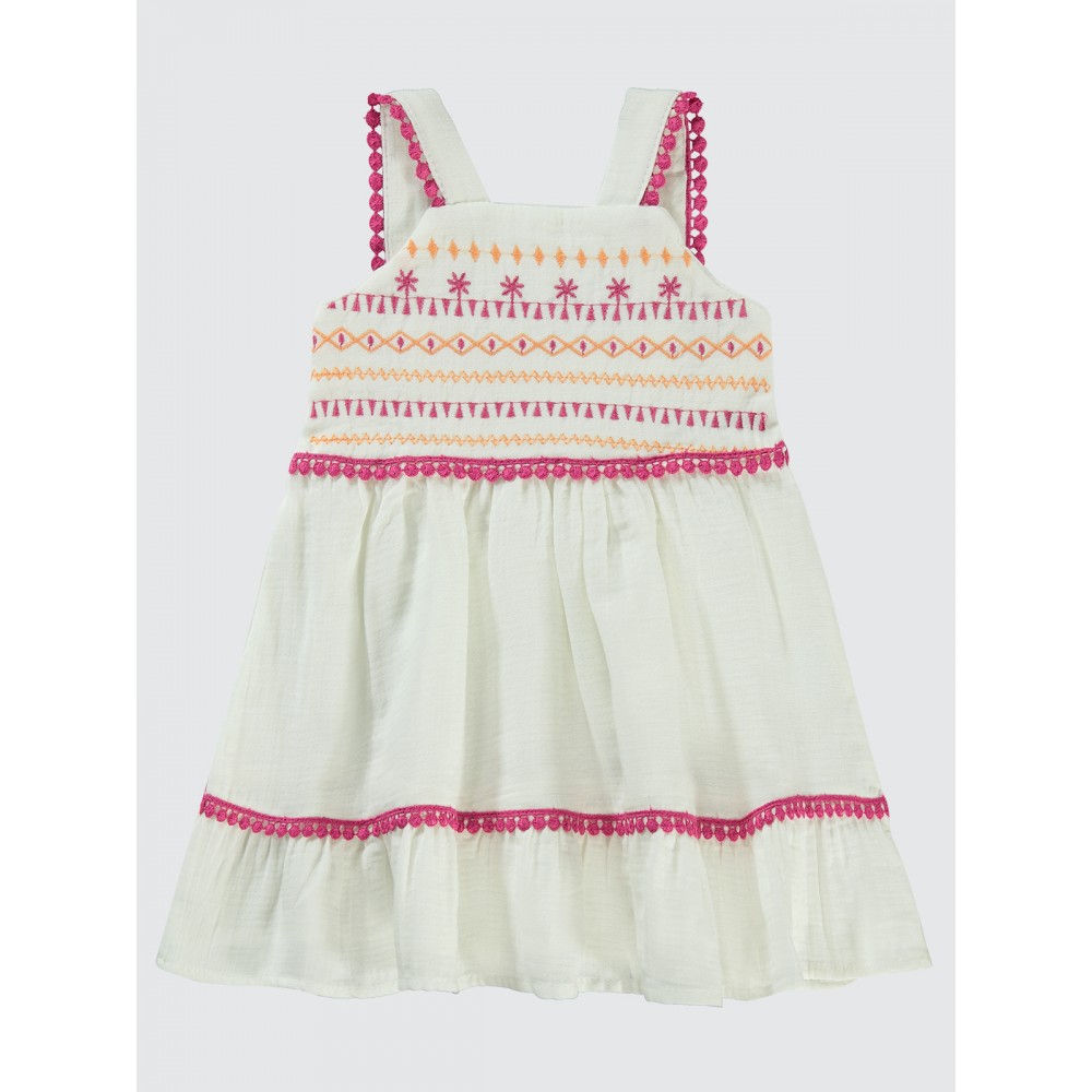 Ecru Baby-Dress and Overall Ecru Baby-Dress and Overall