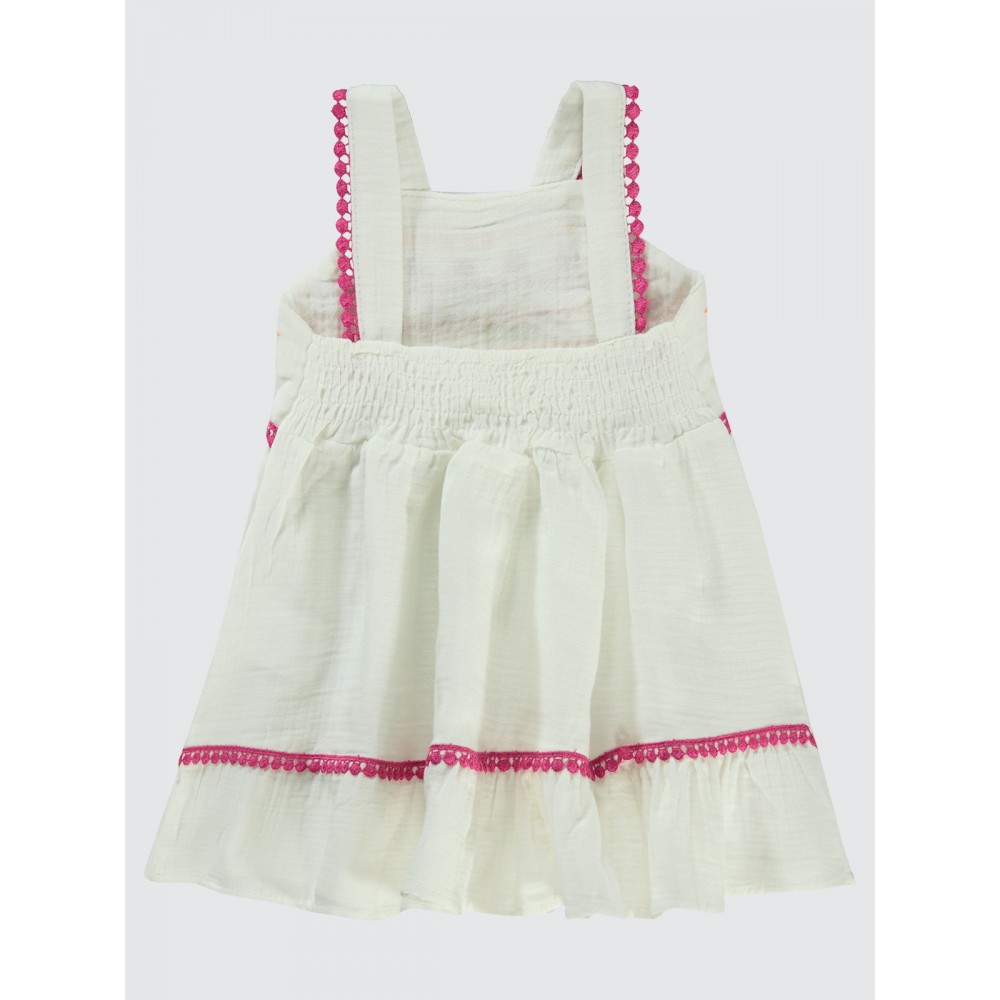 Ecru Baby-Dress and Overall Ecru Baby-Dress and Overall