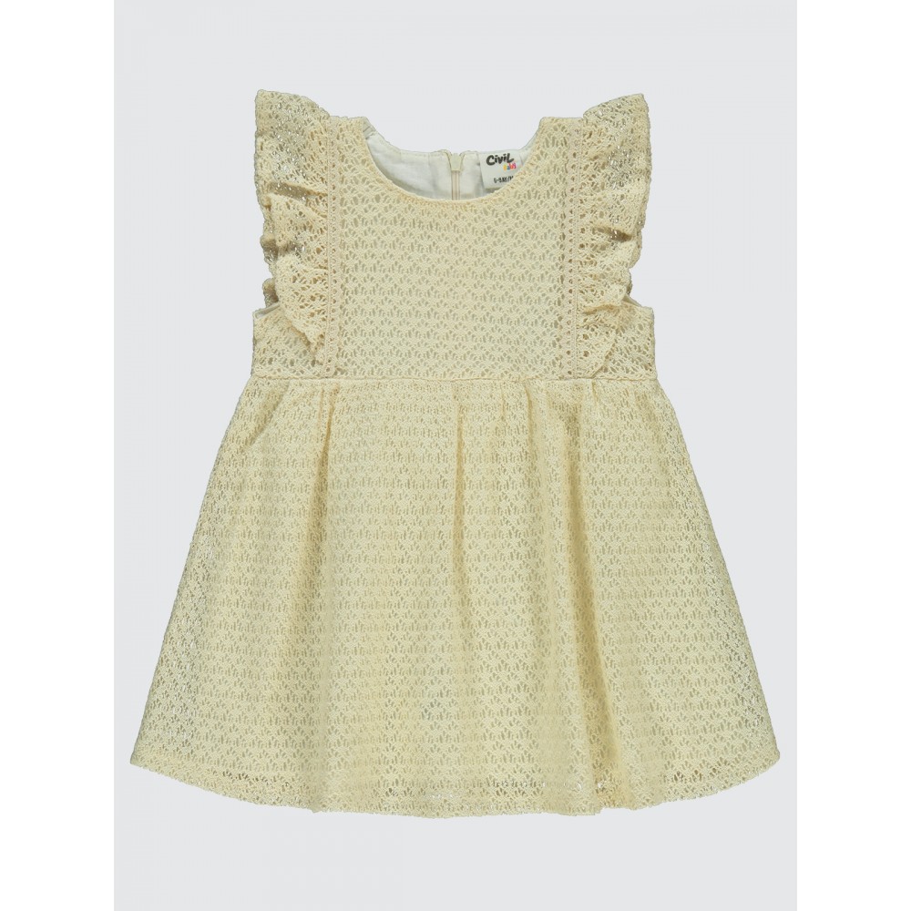 Ecru Baby-Dress and Overall Ecru Baby-Dress and Overall