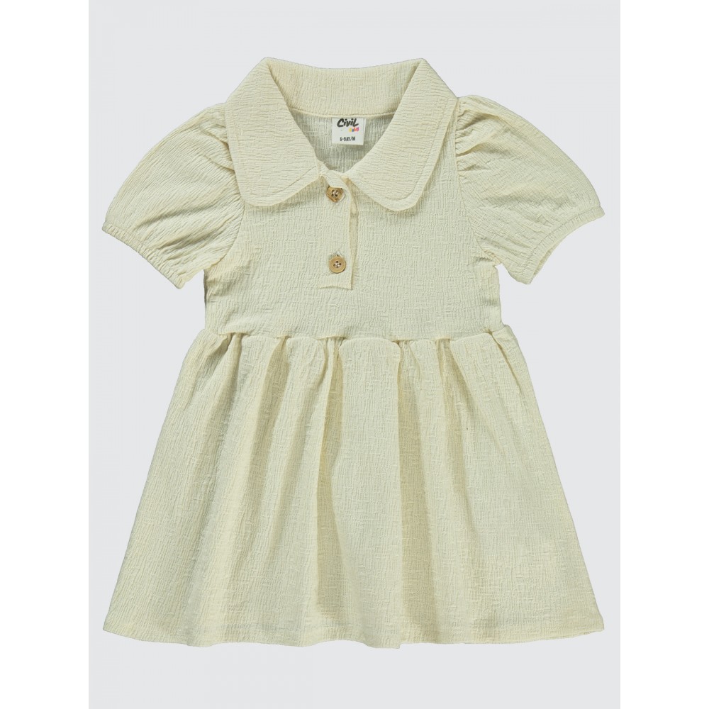 Ecru Baby-Dress and Overall Ecru Baby-Dress and Overall