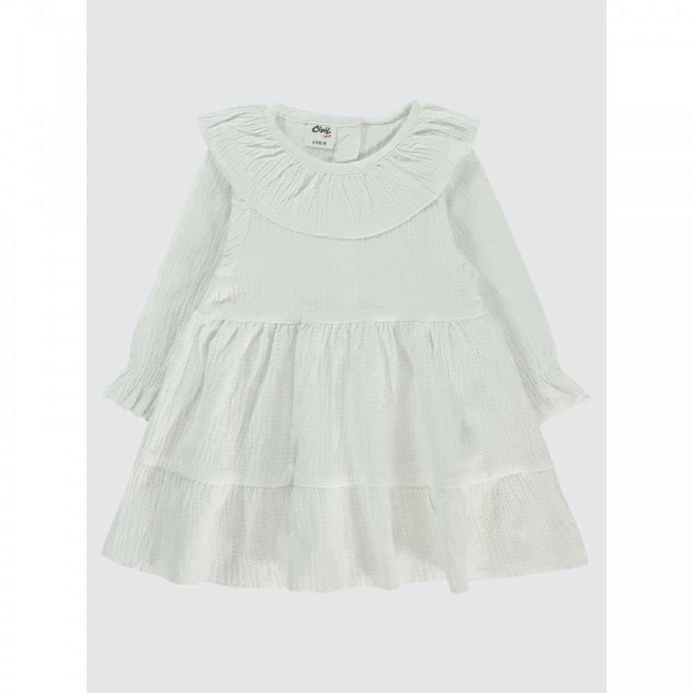 Ecru Baby-Dress and Overall Ecru Baby-Dress and Overall